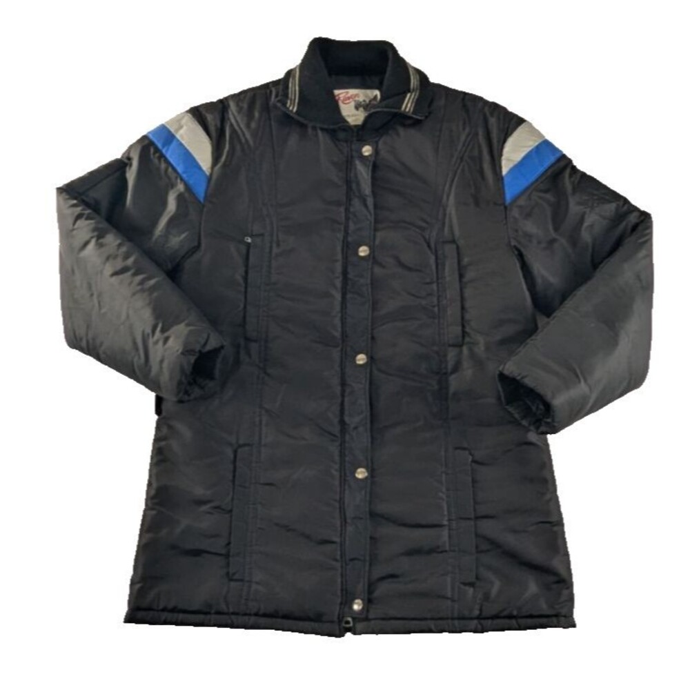 Raven Brand Winter Ski Jacket Vintage 70s 80s Adult L Large Black Sioux Falls SD